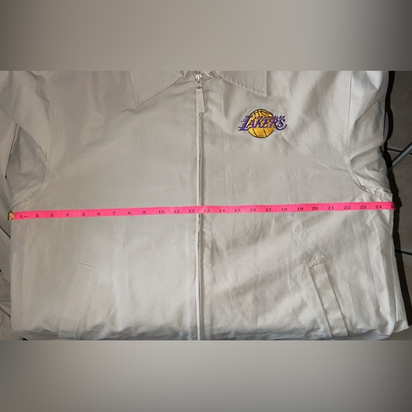 Vintage Windbreaker Los Angeles Lakers Beige Jacket - Picture 8 of 11